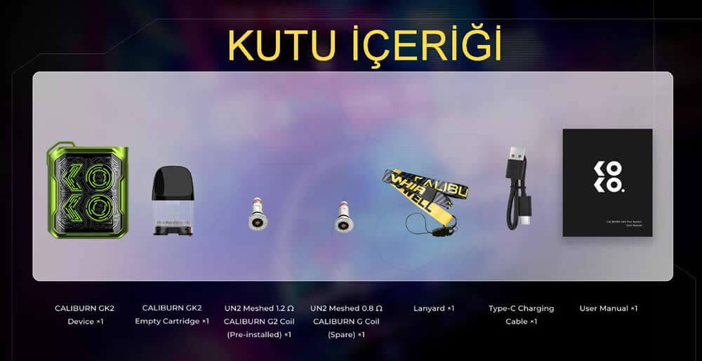 Uwell Caliburn GK2 Kutu İçeriği